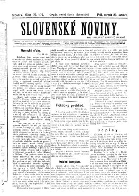 Slovenské noviny Mittwoch 23. Oktober 1872