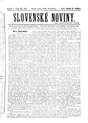 Slovenské noviny Mittwoch 30. Oktober 1872