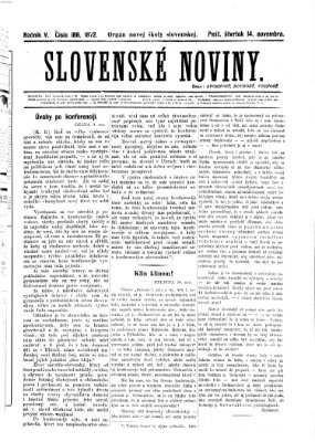 Slovenské noviny Donnerstag 14. November 1872