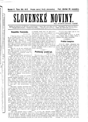 Slovenské noviny Donnerstag 28. November 1872