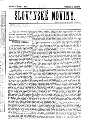 Slovenské noviny Donnerstag 2. Januar 1873