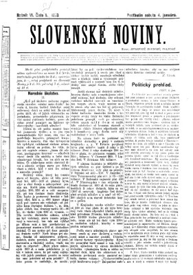 Slovenské noviny Samstag 4. Januar 1873