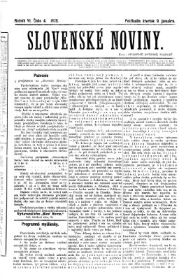 Slovenské noviny Donnerstag 9. Januar 1873