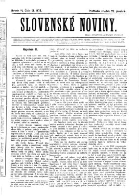 Slovenské noviny Donnerstag 23. Januar 1873
