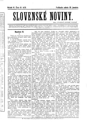 Slovenské noviny Samstag 25. Januar 1873