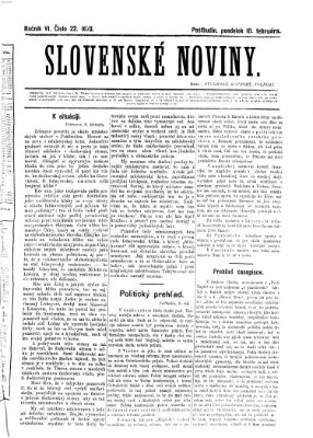 Slovenské noviny Montag 10. Februar 1873