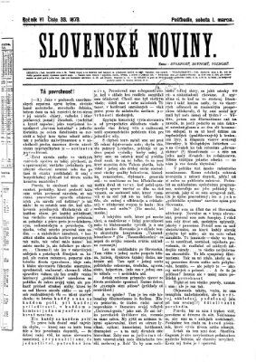 Slovenské noviny Samstag 1. März 1873