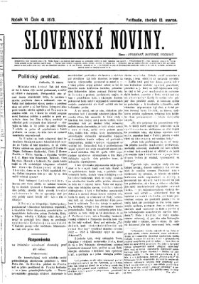 Slovenské noviny Donnerstag 13. März 1873