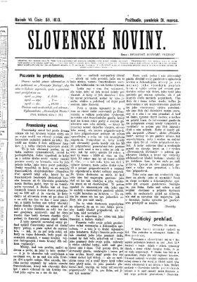 Slovenské noviny Montag 31. März 1873