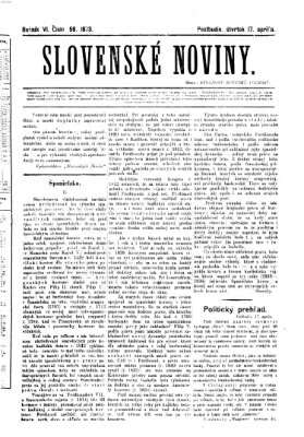 Slovenské noviny Donnerstag 17. April 1873