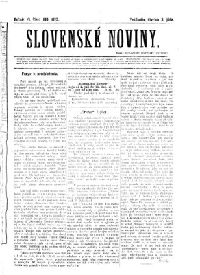 Slovenské noviny Donnerstag 3. Juli 1873