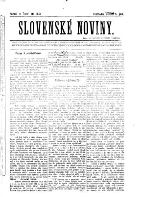 Slovenské noviny Samstag 5. Juli 1873