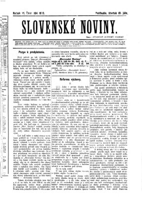 Slovenské noviny Donnerstag 10. Juli 1873