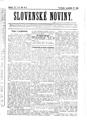 Slovenské noviny Montag 21. Juli 1873