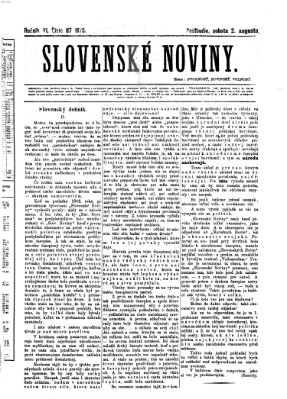 Slovenské noviny Samstag 2. August 1873