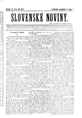 Slovenské noviny Montag 4. August 1873