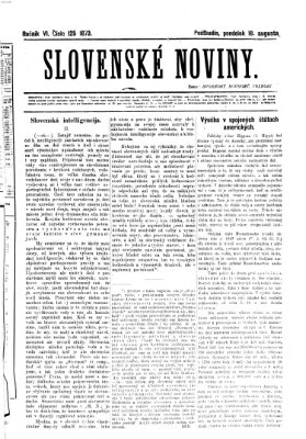 Slovenské noviny Montag 18. August 1873