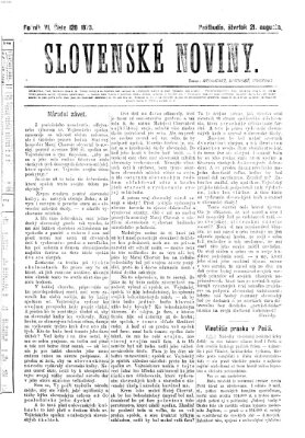 Slovenské noviny Donnerstag 21. August 1873