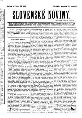 Slovenské noviny Montag 25. August 1873