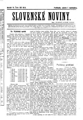 Slovenské noviny Montag 1. September 1873