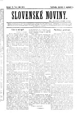 Slovenské noviny Donnerstag 4. September 1873