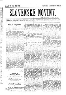 Slovenské noviny Montag 13. Oktober 1873