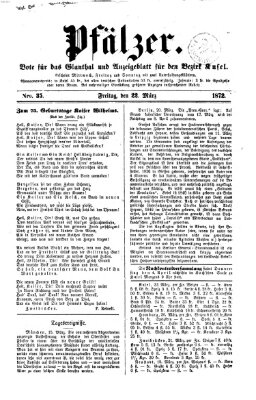 Pfälzer Freitag 22. März 1872