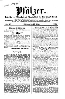 Pfälzer Mittwoch 27. März 1872