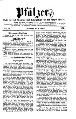 Pfälzer Mittwoch 3. April 1872