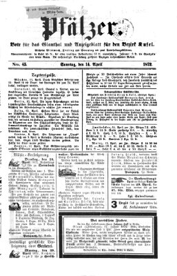 Pfälzer Sonntag 14. April 1872