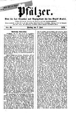 Pfälzer Freitag 7. Juni 1872