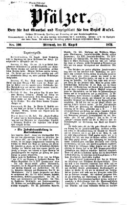 Pfälzer Mittwoch 21. August 1872