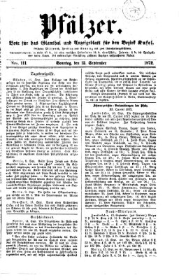 Pfälzer Sonntag 15. September 1872