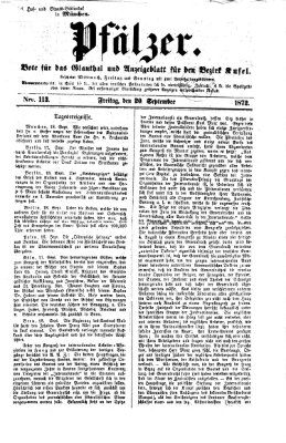 Pfälzer Freitag 20. September 1872