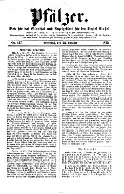 Pfälzer Mittwoch 23. Oktober 1872