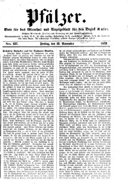 Pfälzer Freitag 15. November 1872