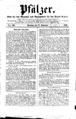 Pfälzer Sonntag 17. November 1872