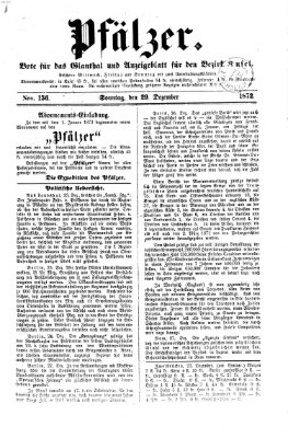 Pfälzer Sonntag 29. Dezember 1872