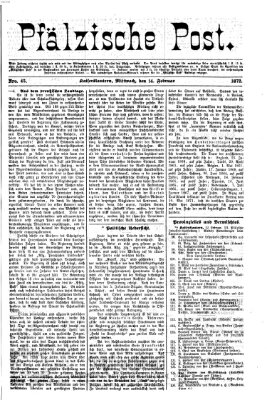 Pfälzische Post Mittwoch 14. Februar 1872