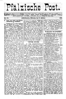 Pfälzische Post Mittwoch 21. Februar 1872