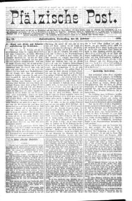 Pfälzische Post Donnerstag 22. Februar 1872