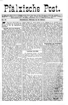 Pfälzische Post Mittwoch 28. Februar 1872