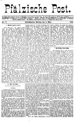 Pfälzische Post Montag 11. März 1872