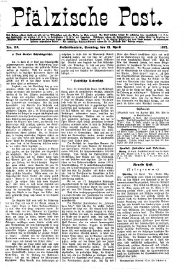 Pfälzische Post Sonntag 21. April 1872