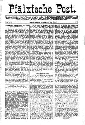 Pfälzische Post Freitag 28. Juni 1872