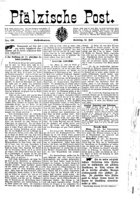 Pfälzische Post Sonntag 14. Juli 1872