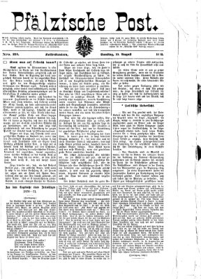 Pfälzische Post Samstag 10. August 1872