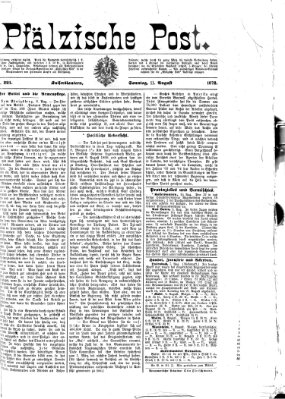 Pfälzische Post Sonntag 11. August 1872