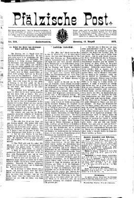 Pfälzische Post Sonntag 18. August 1872