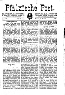 Pfälzische Post Montag 19. August 1872